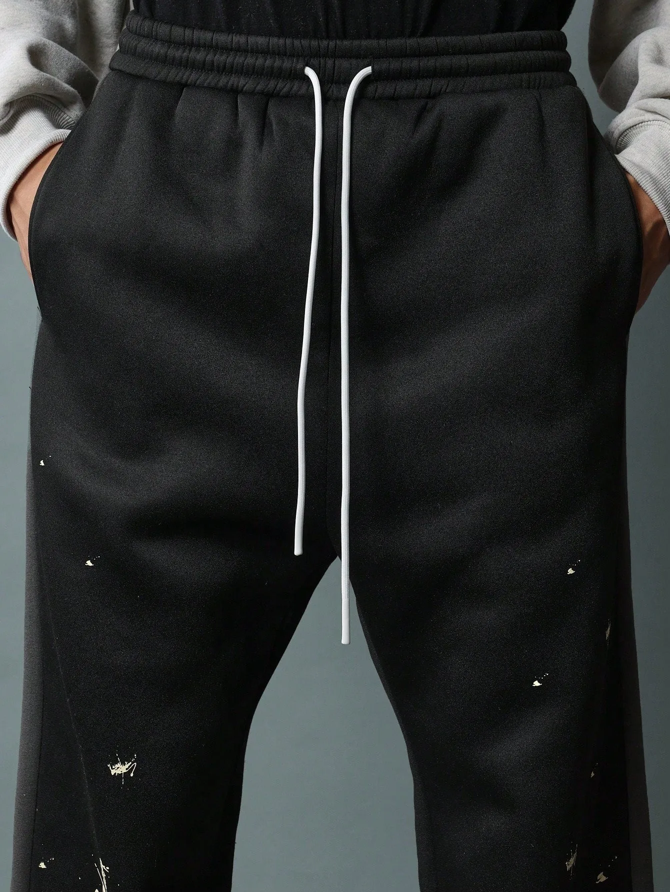 Straight Fit Colour Block Panel Sweatpants With Splatter Paint