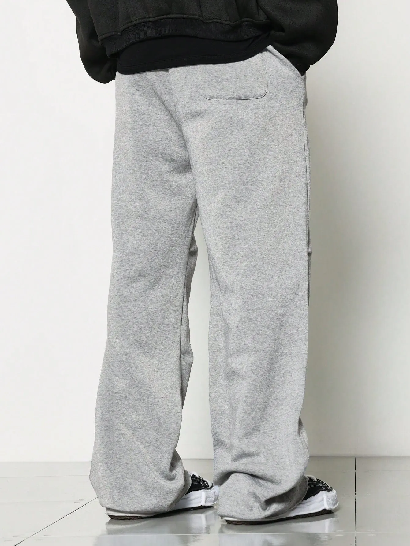 Straight Fit Sweatpants With Large Front Embroidery