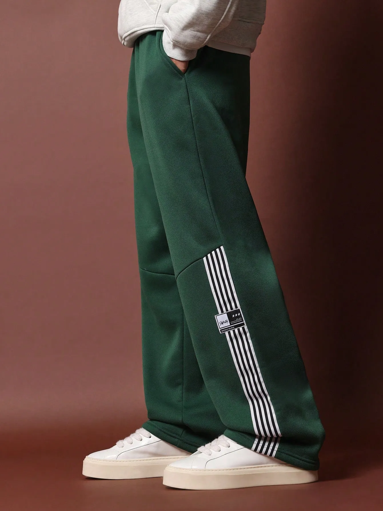 Straight Fit Sweatpants With Side Tape