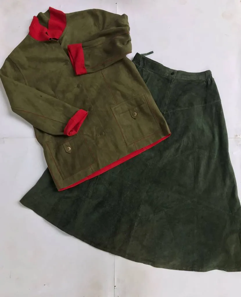 Suede  (jacket)  (pants)   (skirt) , 10 - pieces , (f-495)