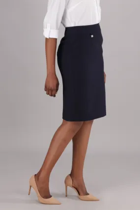 Susan knee length skirt - navy stretch