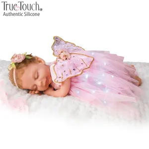 The Ashton - Drake Galleries Dream Blossom Silicone Fairy Baby Doll with Illuminated Outfit Poseable & Handcrafted TrueTouch® Authentic Silicone Skin Baby Girl Doll by Ina Volprich 13.5"-Inches