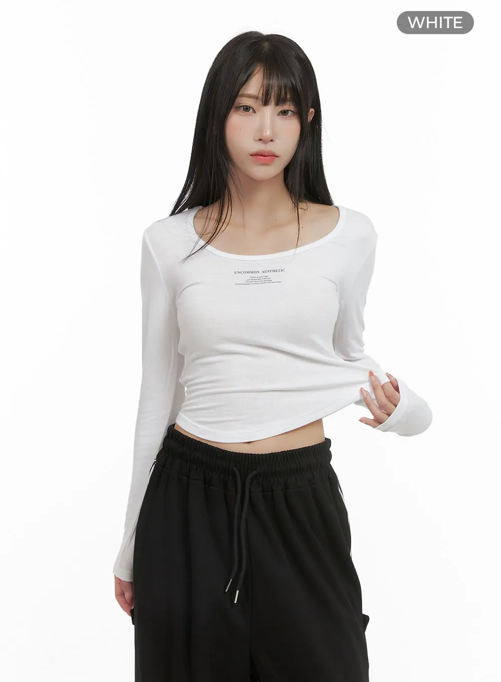 U-Neck Slim Fit Crop Tee CG430