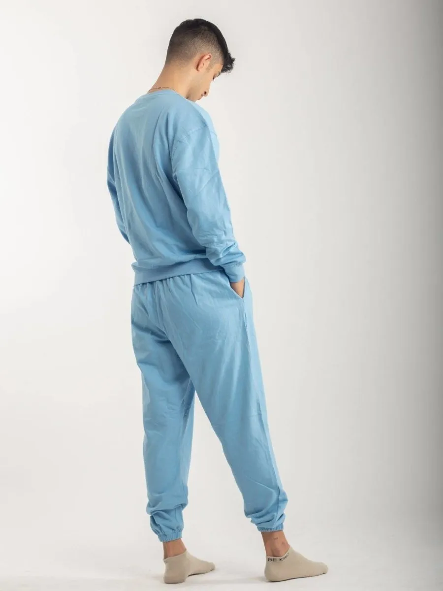 Unisex Sky color OG Cotton Sweatsuit | Sweatshirt and Sweatpants