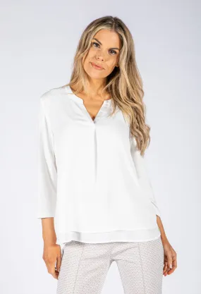 V Neckline Layered Look Blouse