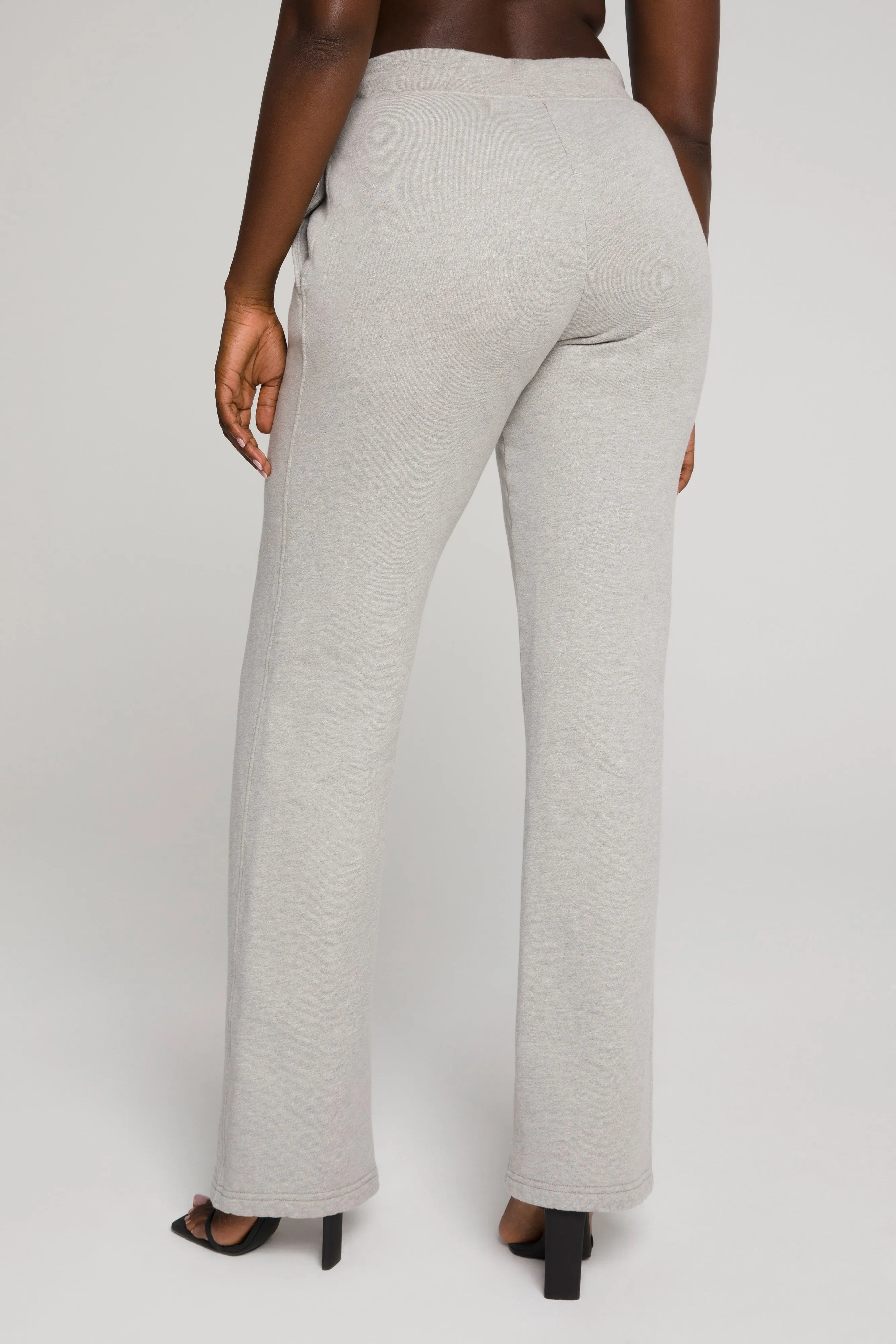 WIDE LEG SWEATPANTS | HEATHER GREY001