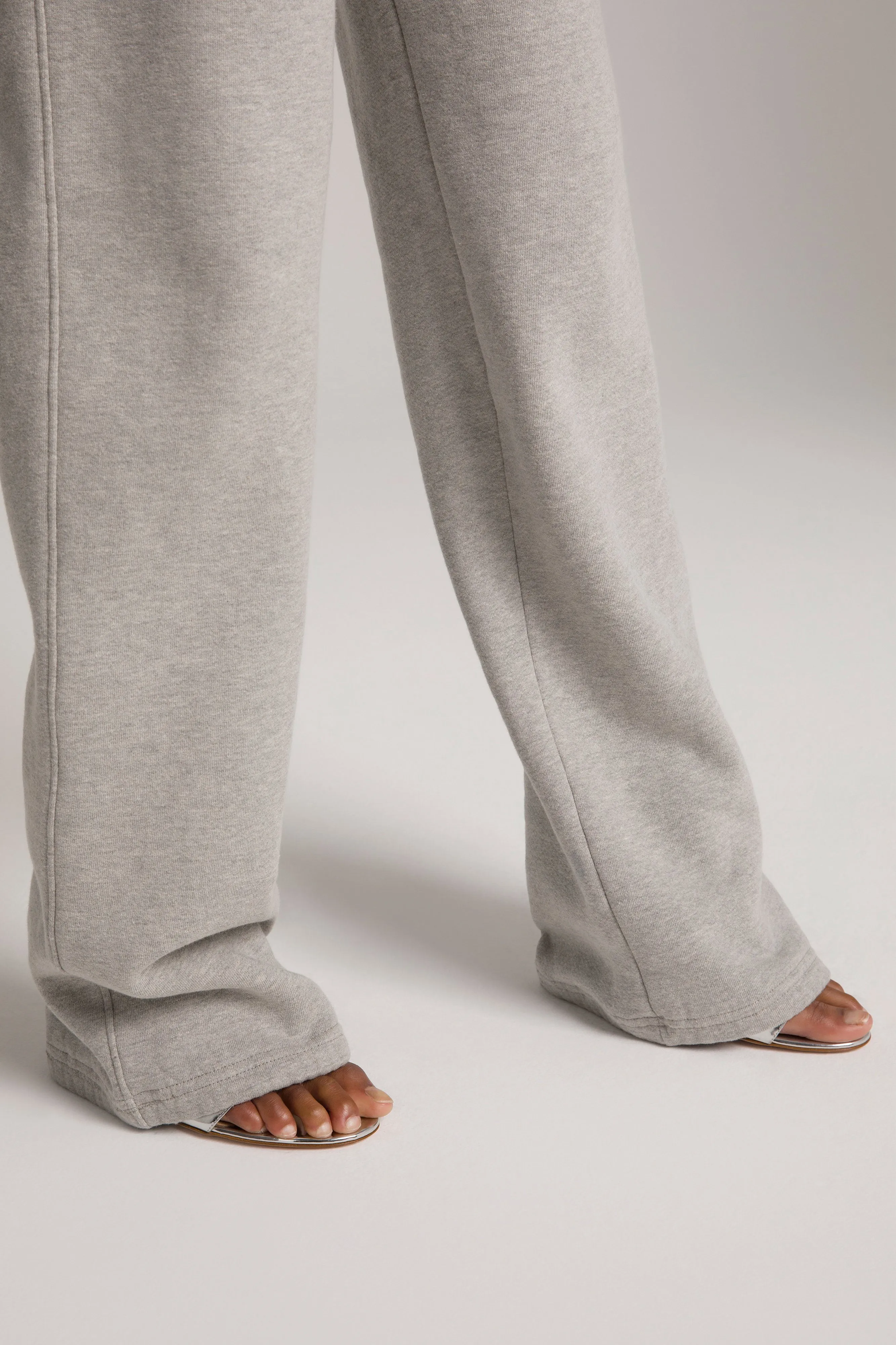 WIDE LEG SWEATPANTS | HEATHER GREY001