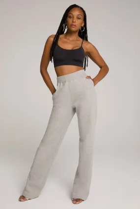 WIDE LEG SWEATPANTS | HEATHER GREY001