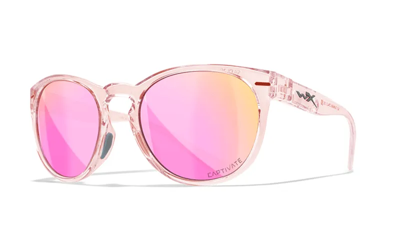 WILEY X COVERT CAPTIVATE™ POLARIZED ROSE GOLD MIRROR - GLOSS CRYSTAL BLUSH FRAME