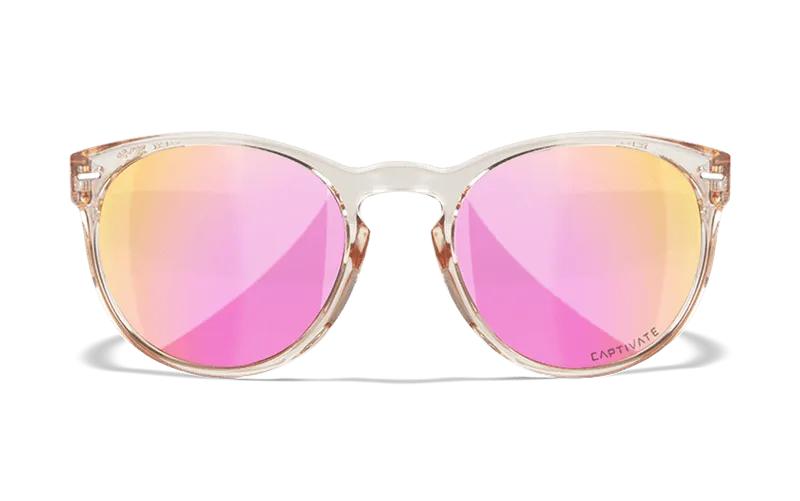 WILEY X COVERT CAPTIVATE™ POLARIZED ROSE GOLD MIRROR - GLOSS CRYSTAL BLUSH FRAME