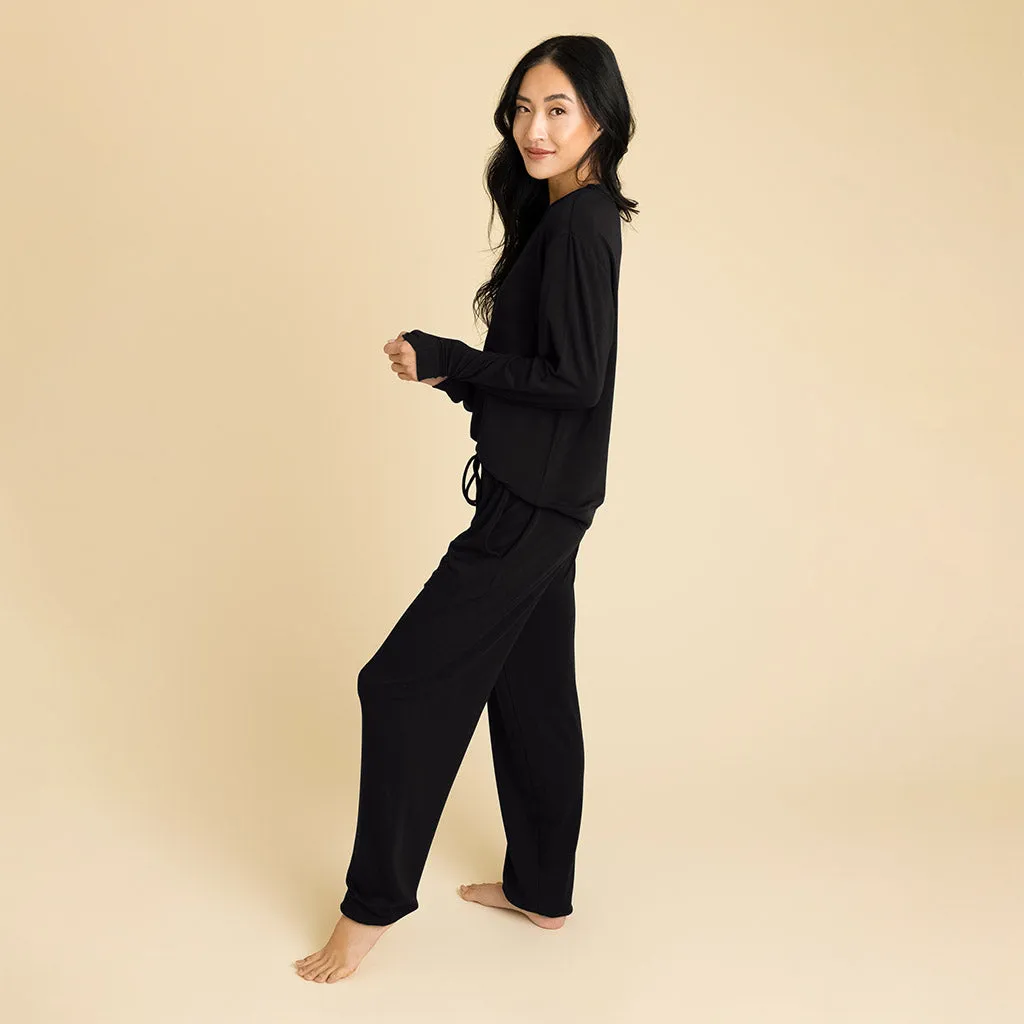 Women's Black French Terry Joggers