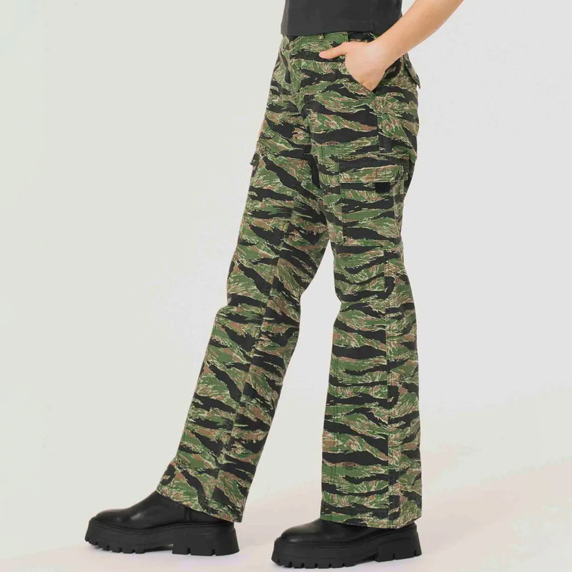 X-Girl Womens Military Flare Pants