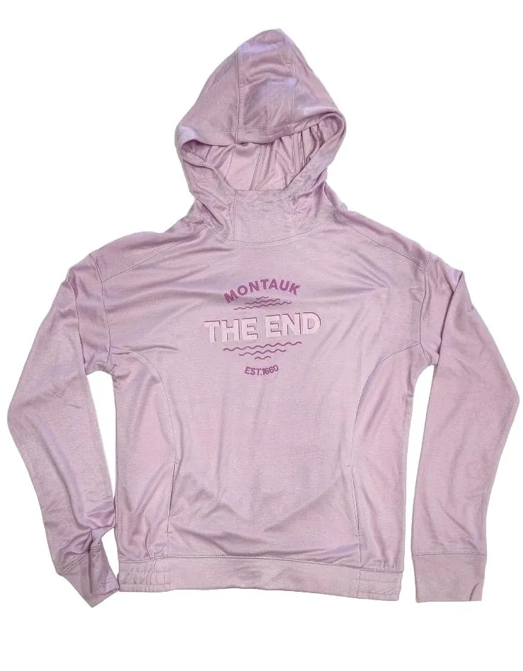 Youth Screen Printed Montauk The End Light Weight Hooded Pullover